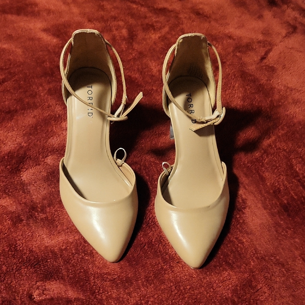 Torrid Women's Beige Ankle Strap Heels